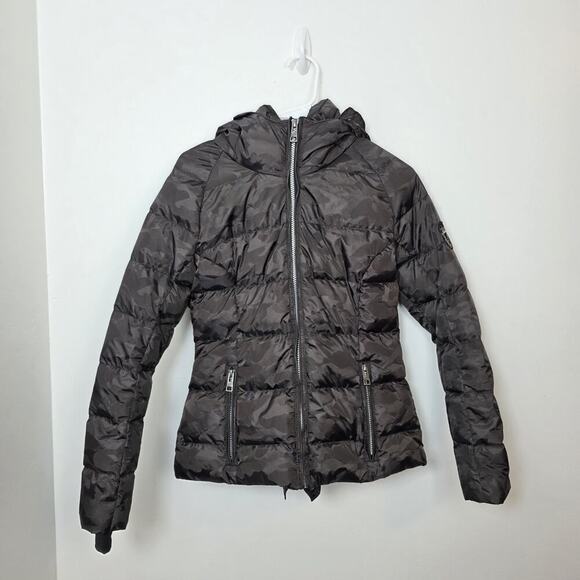 Skea Jackets & Blazers - Skea Black Camo Insulated Outdoor Eve Down Filled Parka Puffer Jacket Size 2